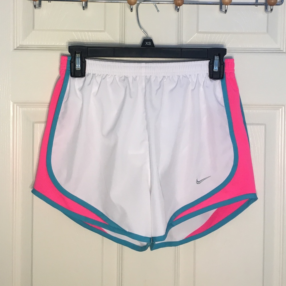 White & Pink Nike Tempo Running Shorts [Size S]
